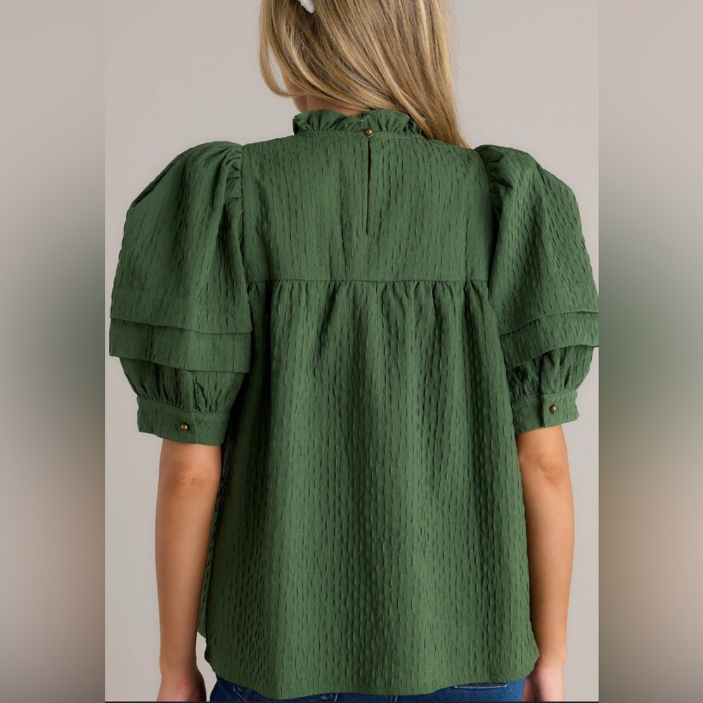Entro Green Ruffled Blouse - Picture 4 of 4